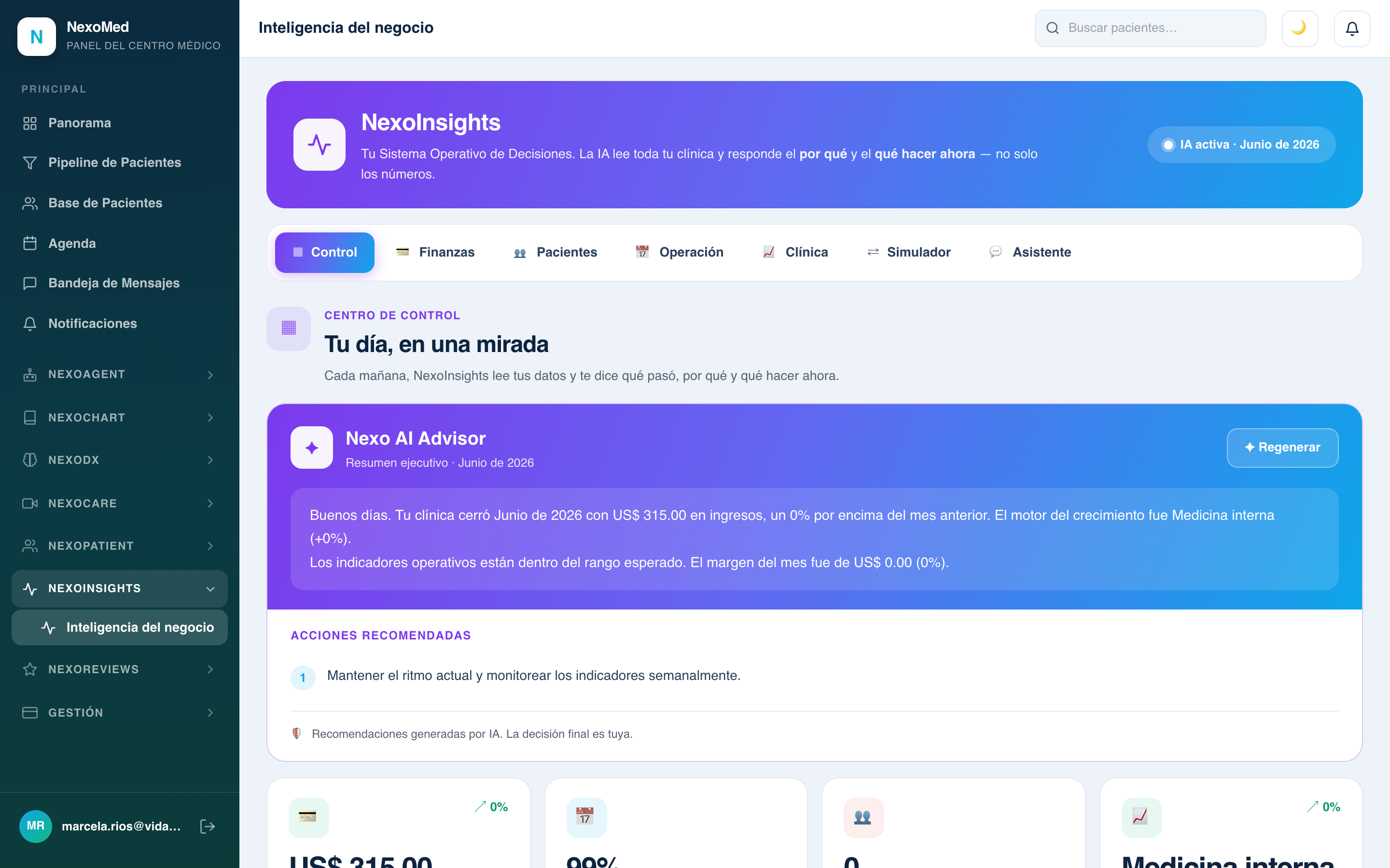 NexoInsights — inteligencia del negocio con IA