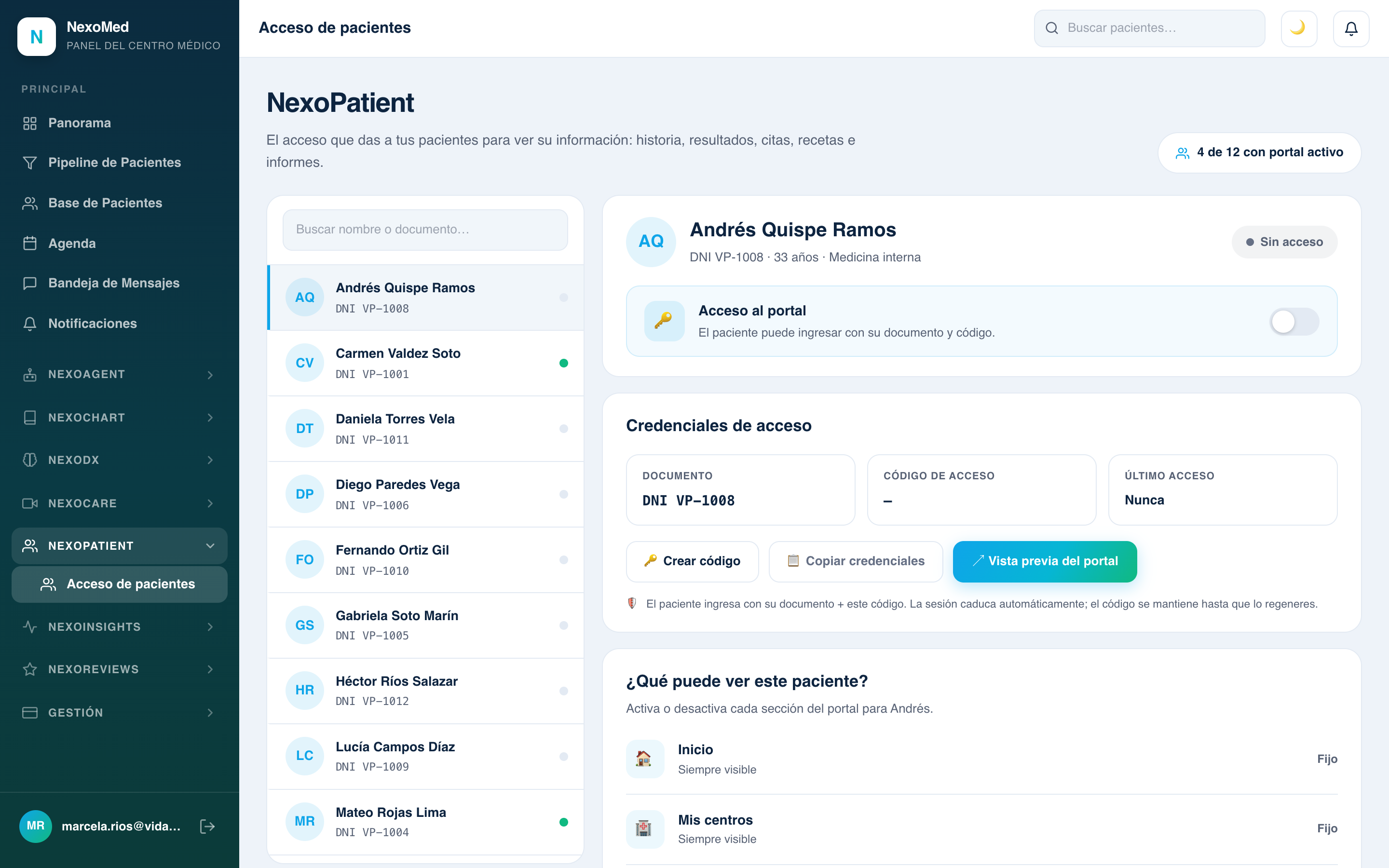 NexoPatient — portal del paciente